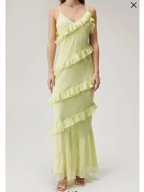 Nasty Gal Tiered Ruffle Chiffon Maxi Dress
